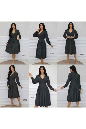 144310 TOPTAN ÇİZGİLİ ELBİSE