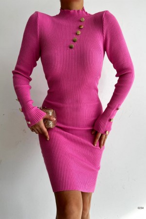 144746 TOPTAN PEMBE ELBİSE