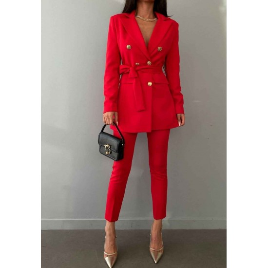 144774 red Pants suit