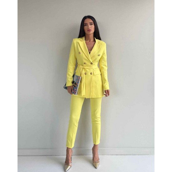 144779 yellow Pants suit
