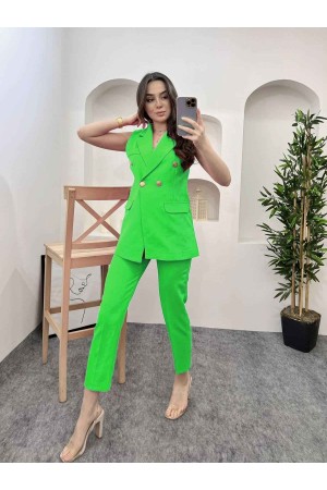 146870 TOPTAN YEŞİL PANTOLON TAKIM