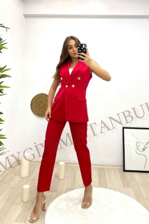 146877 TOPTAN BORDO PANTOLON TAKIM