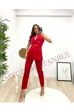 146877 TOPTAN BORDO PANTOLON TAKIM