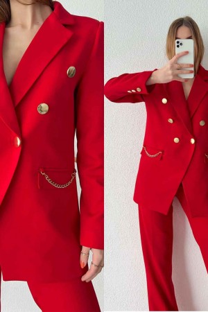 146900 TOPTAN KIRMIZI PANTOLON TAKIM