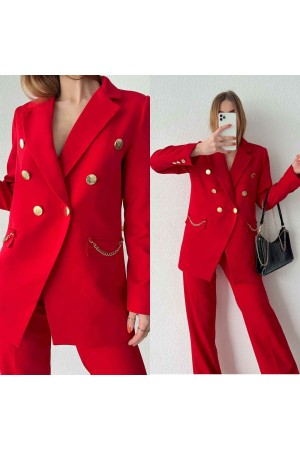 146900 TOPTAN KIRMIZI PANTOLON TAKIM