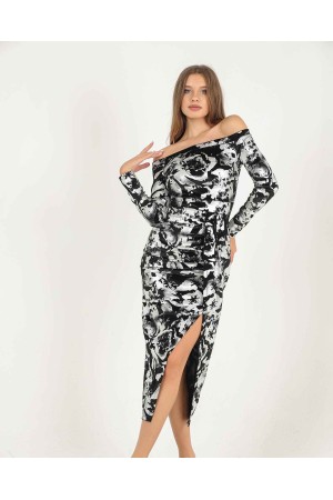 147043 TOPTAN DESENLİ ELBİSE