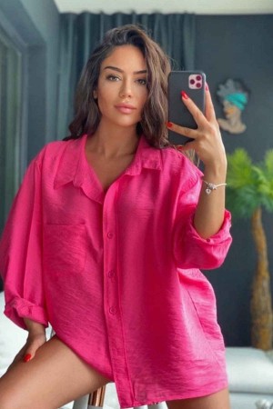 147072 TOPTAN FUŞYA GÖMLEK