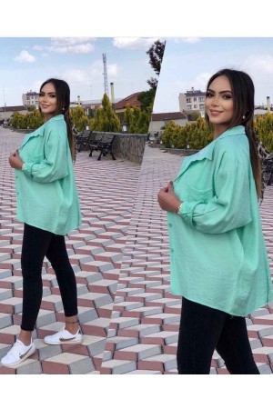 147073 TOPTAN TURKUAZ GÖMLEK