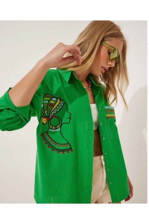 147076 TOPTAN YEŞİL GÖMLEK