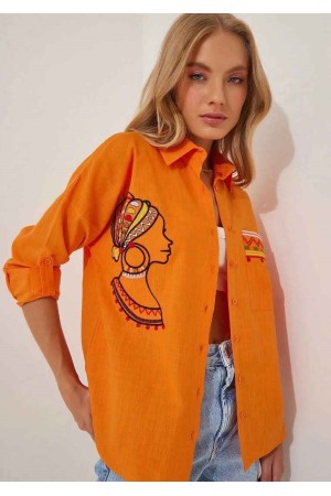 147078 TOPTAN TURUNCU GÖMLEK