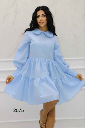 147436 TOPTAN BEBE MAVİ ELBİSE