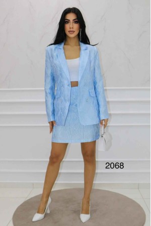 147455 TOPTAN BEBE MAVİ ETEK TAKIM