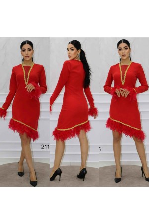 148395 TOPTAN KIRMIZI ELBİSE