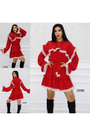 148397 TOPTAN KIRMIZI ELBİSE