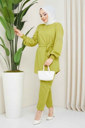 148748 TOPTAN FISTIK YEŞİLİ PANTOLON TAKIM