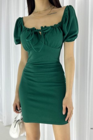 148810 TOPTAN YEŞİL ELBİSE