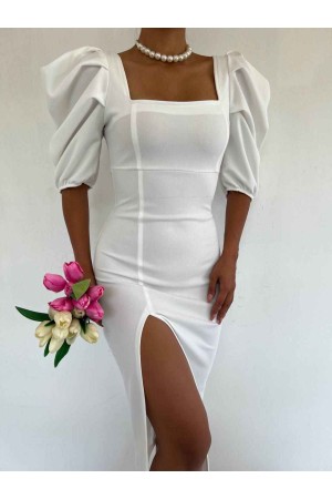 149205 TOPTAN BEYAZ ELBİSE