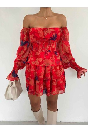 149206 TOPTAN DESENLİ ELBİSE