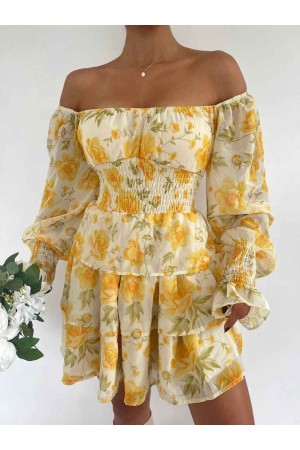 149209 TOPTAN DESENLİ ELBİSE