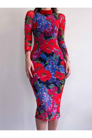 150331 TOPTAN DESENLİ ELBİSE