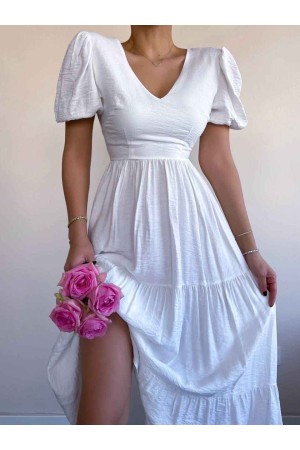 150334 TOPTAN BEYAZ ELBİSE