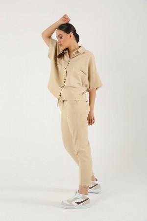 150682 TOPTAN CAMEL PANTOLON TAKIM