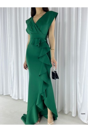150745 TOPTAN YEŞİL ELBİSE
