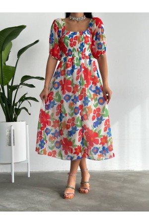 151545 TOPTAN DESENLİ ELBİSE