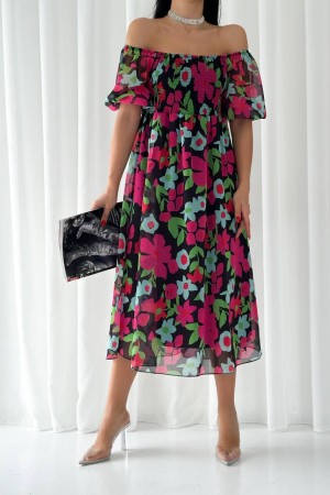 151546 TOPTAN DESENLİ ELBİSE