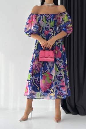 151547 TOPTAN DESENLİ ELBİSE