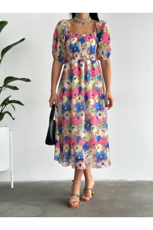 151548 TOPTAN DESENLİ ELBİSE