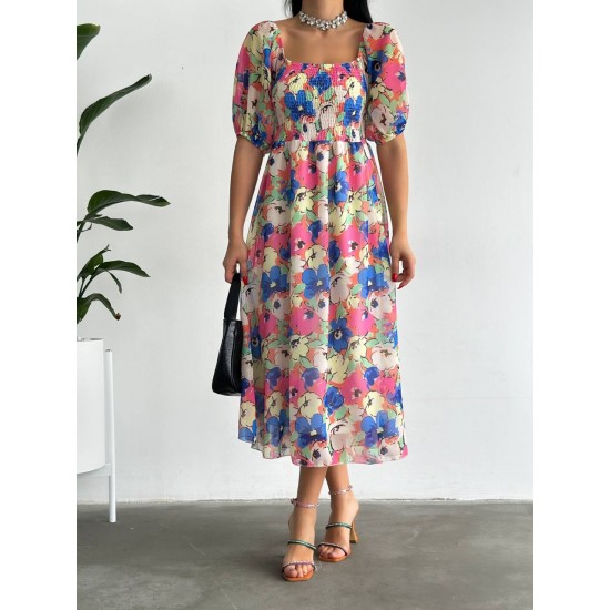 151548 TOPTAN DESENLİ ELBİSE