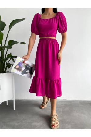 151552 TOPTAN FUŞYA ETEK TAKIM