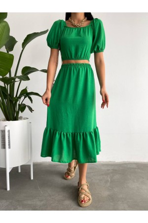 151555 TOPTAN YEŞİL ETEK TAKIM