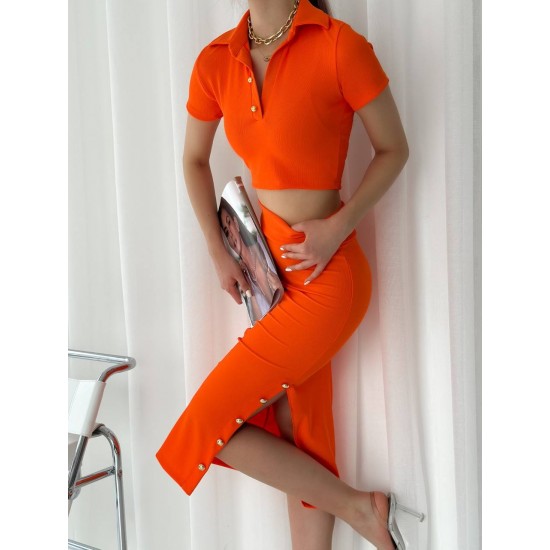 151574 orange Skirt