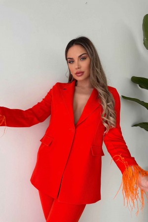 151798 TOPTAN KIRMIZI PANTOLON TAKIM