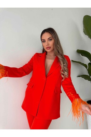 151798 TOPTAN KIRMIZI PANTOLON TAKIM