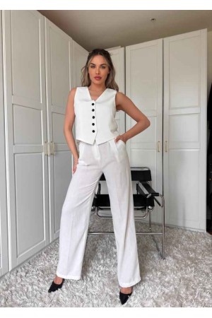 151802 TOPTAN BEYAZ PANTOLON TAKIM