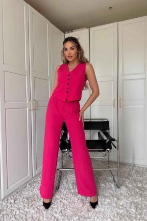 151803 TOPTAN FUŞYA PANTOLON TAKIM