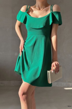 151919 TOPTAN YEŞİL ELBİSE