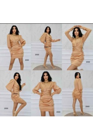 152071 TOPTAN CAMEL ELBİSE