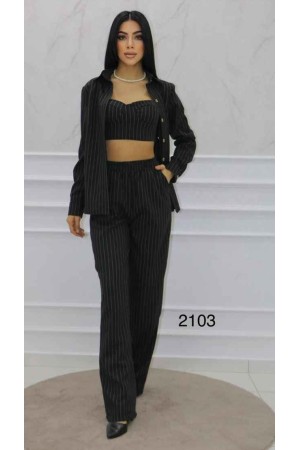 152077 TOPTAN SİYAH PANTOLON TAKIM