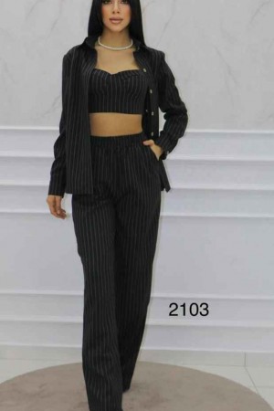 152077 TOPTAN SİYAH PANTOLON TAKIM