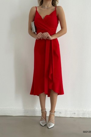 152161 TOPTAN KIRMIZI ELBİSE