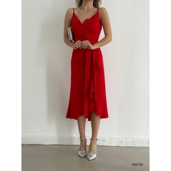 152161 TOPTAN KIRMIZI ELBİSE