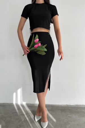 152463 TOPTAN SİYAH ETEK TAKIM