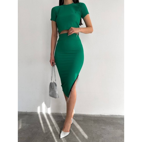 152466 TOPTAN YEŞİL ETEK TAKIM