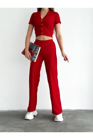 152489 TOPTAN KIRMIZI PANTOLON TAKIM