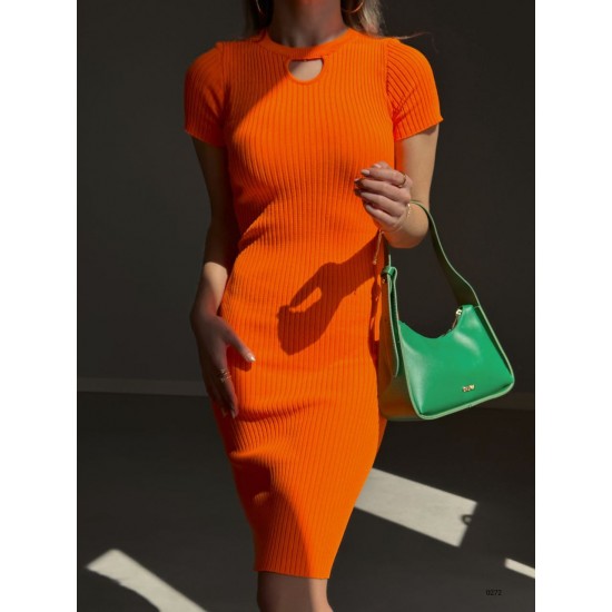 152663 TOPTAN TURUNCU ELBİSE