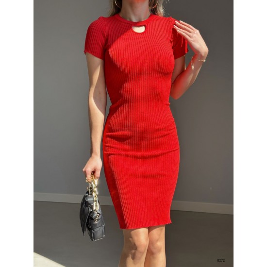 152665 TOPTAN KIRMIZI ELBİSE